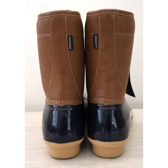 JBU x Jambu B9MAW73 Women 10M Navy/Tan Maplewood WP Vegan Leather Duck Boots - Picture 3 of 13